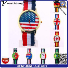 2016 YXL-632 moda juego olímpico promoción hombres reloj señoras reloj de pulsera con esfera de bandera país